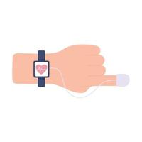 hand with health monitoring vector