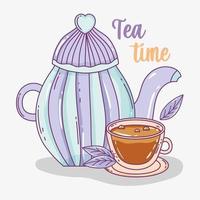 tea time sketch flat design vector