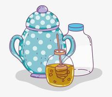 tea time sketch flat design vector