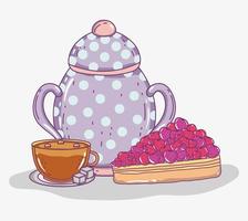 tea time sketch flat design vector