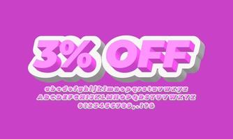 pink white 3d font effect or text effect alphabet numbering