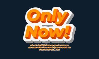 orange and white 3d modern  alphabet or letter text effect or font effect design vector