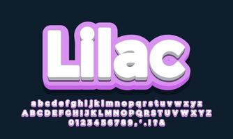 bold pink with white 3d font effect or text effect design vector