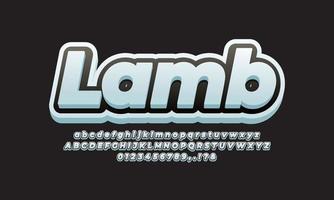 lamb text effect design vector