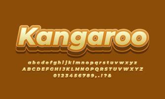 diseño de efecto de texto de color de piel de canguro vector