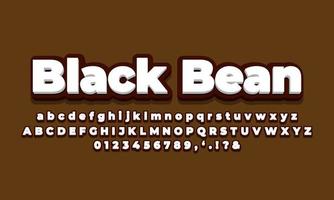 black soft with white 3d  font effect or text styles design vector