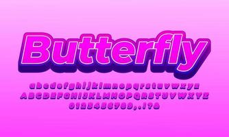 colorful butterfly text effect design vector