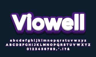 dark violet with white 3d font effect or text effect design vector