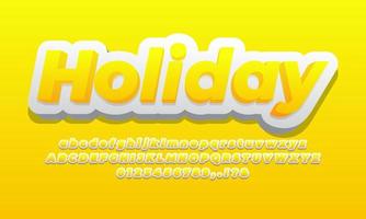 script yellow and white 3d text effect or font effect vector