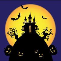 vector halloween castle card