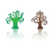 vector decorative trees icons isolated