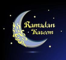 ramadan kareem hermosa tarjeta de felicitación - fondo con luna ornamentada. vector