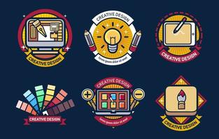 graphic design creative badge set collection vector