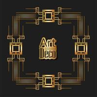 black background art deco frames vector