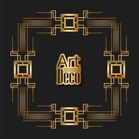 black background art deco frames vector