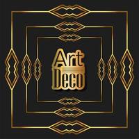 black background art deco frames vector