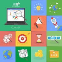 Set of modern flat design concept icons for internet marketing. vector