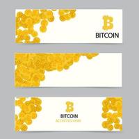 Bitcoin digital currency creative vector banners and design elem