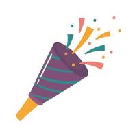 party horn confetti vector