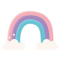 rainbow and clouds vector
