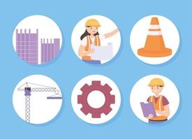 icons engineer construction vector