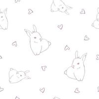 Seamless vector pattern with cute bunnies