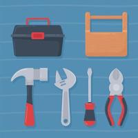 toolboxes and tools vector