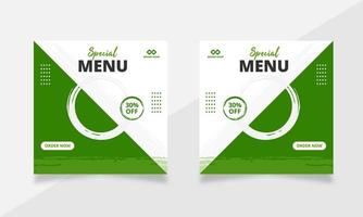 vector premium de plantilla de diseño de publicación de redes sociales de alimentos