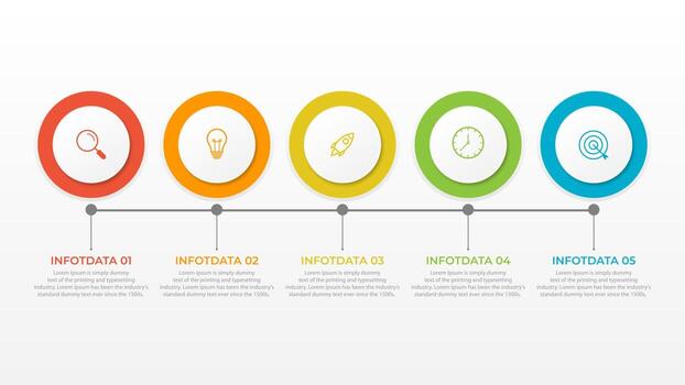Presentation business infographic template with 5 options vector