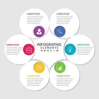 Presentation business infographic template with 6 options vector