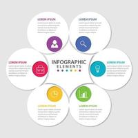 Presentación plantilla de infografía empresarial con 6 opciones. vector