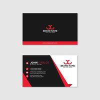 Modern business card template red black colors. Flat design vector abstract creative - Vector