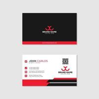 Modern business card template red black colors. Flat design vector abstract creative - Vector