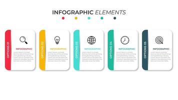 Presentation business infographic template with 5 options vector