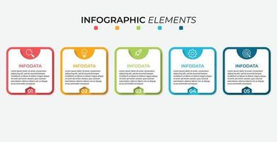 Presentation business infographic template with 5 options vector