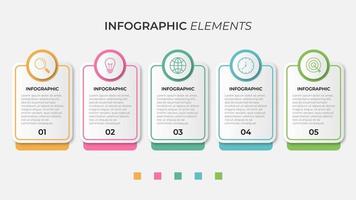 Presentación plantilla de infografía empresarial con 5 opciones. vector