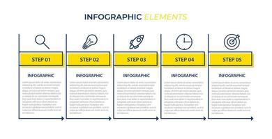 Vector business infographic design template with 5 options or steps
