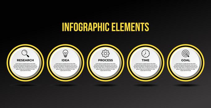 Presentation business infographic template with 5 options vector