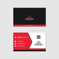 plantilla de tarjeta de visita moderna colores negros rojos. vector de diseño plano abstracto creativo - vector