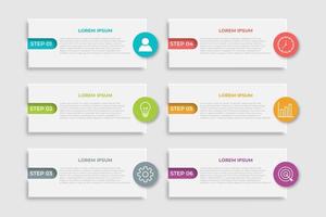 Presentation business infographic template with 6 options vector