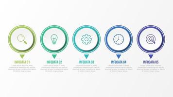 Presentation business infographic template with 5 options vector