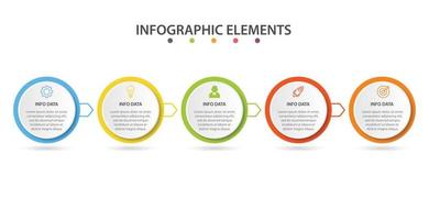 Business Infographic template. Thin line design with numbers 5 options or steps. vector