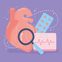 heart analysis and medicine vector