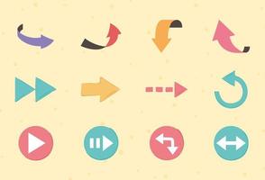 set arrows icons vector