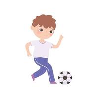 boy playing soccer vector