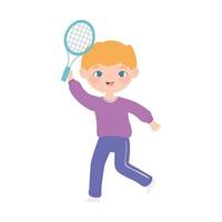 boy playing tennis vector