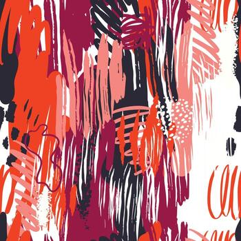 patrones abstractos sin costuras con texturas dibujadas a mano en estilo garabato, estampado de tendencia en colores brillantes. fondo de moda retro. vector