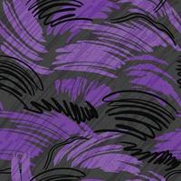 patrón de garabato sin costura vectorial, hecho de líneas caóticas y trazos. diseño de superficie de colores violeta blanco negro diseño de moda de tendencia muy peri sobre fondo oscuro. vector