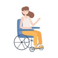 disable young woman vector