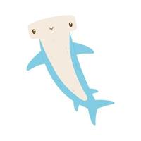 dibujos animados de tiburón martillo vector